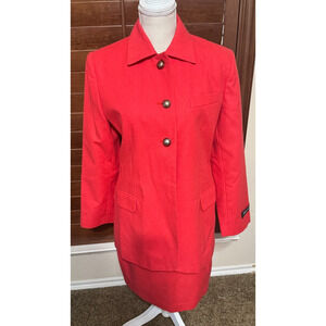 Vintage Harve Benard Suit Wool Red skirt & jacket sz 8/10 Old Money Classic